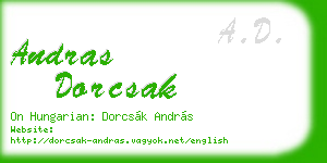 andras dorcsak business card