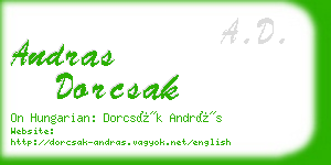 andras dorcsak business card